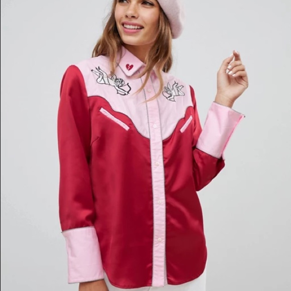ASOS Cli Cli Western Embroidered Shirt